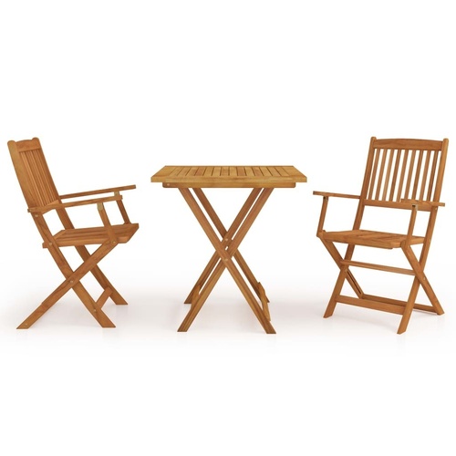 3 Piece Folding Garden Dining Set Solid Acacia Wood