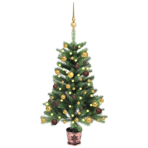 Artificial Christmas Tree with LEDs&Ball Set Green