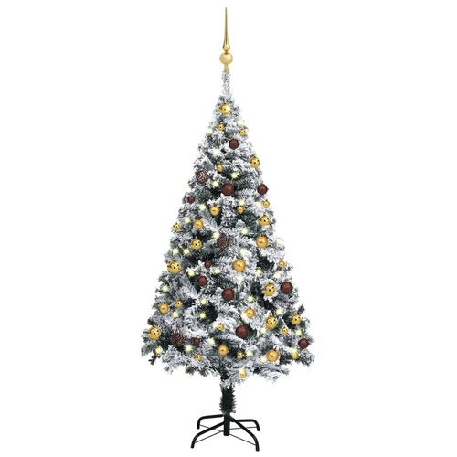 Artificial Christmas Tree with LEDs&Ball Set Green