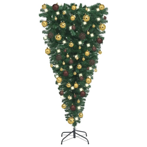 Upside-down Artificial Christmas Tree with LEDs&Ball Set