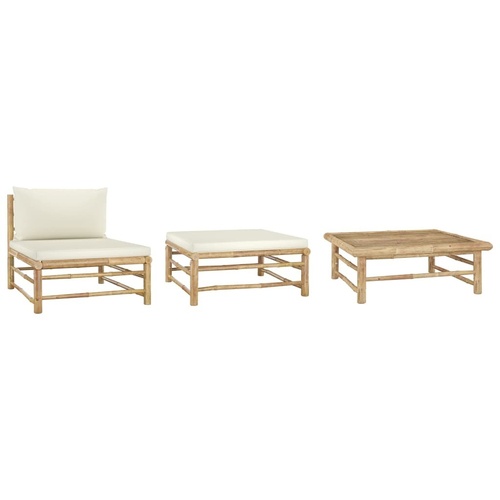 Garden Lounge Set with Cushions Bamboo