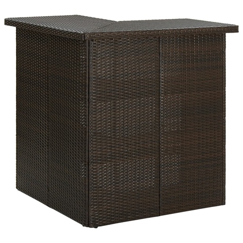 Corner Bar Table 100x50x105 cm Poly Rattan