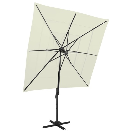 4-Tier Parasol with Aluminium Pole 250x250 cm