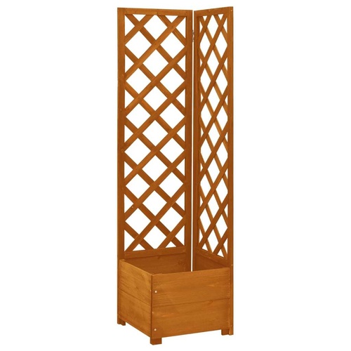 Corner Trellis Planter 40x40x150 cm Solid Firwood