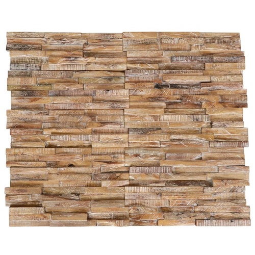 3D Wall Cladding Panels 10 pcs Solid Teak Wood