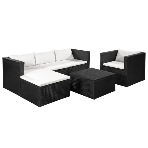 4 Piece Garden Lounge Set Poly Rattan