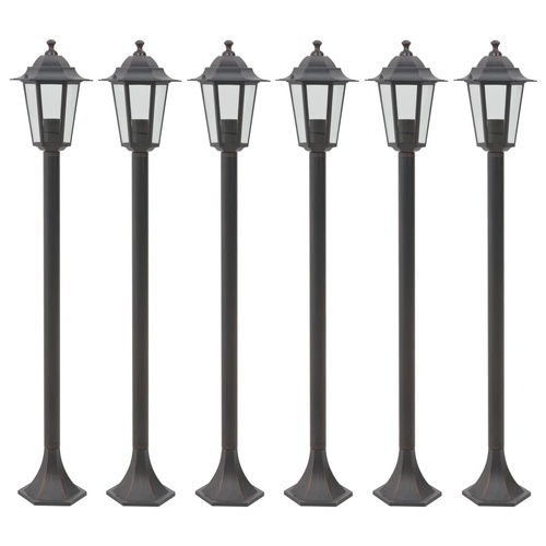 Garden Post Lights 6 pcs E27 110 cm Aluminium