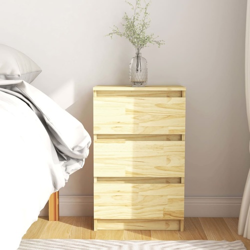 Apollo Bedside Cabinet 40x29.5x64 cm Solid Pine Wood