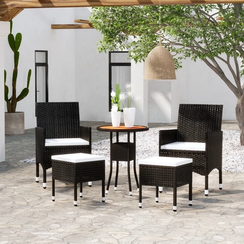 5 Piece Garden Lounge Set Poly Rattan