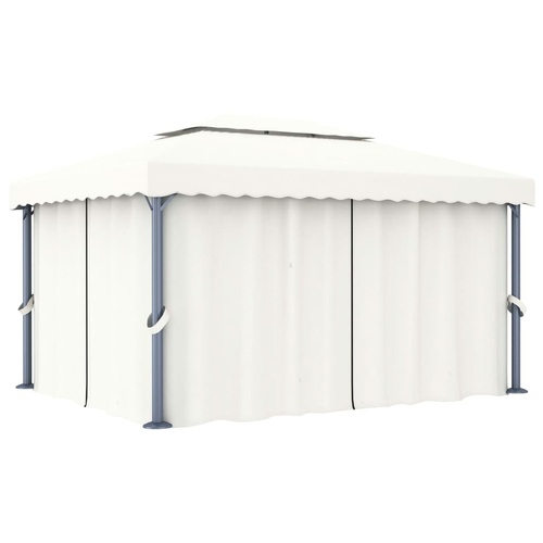 Gazebo with Curtain Aluminium