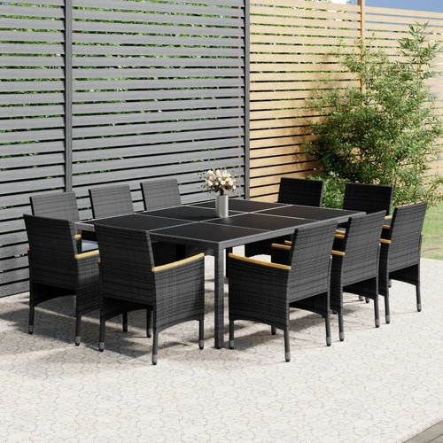 11 Piece Garden Dining Set Poly Rattan