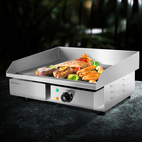 Commercial Electric Griddle BBQ Grill Hot Plate Stainless Steel 4400W