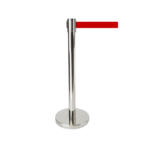 Retractable Queue Crowd Control Barriers | Silver Pole Belt