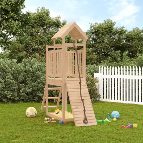 Playhouse with Climbing Wall Solid Wood