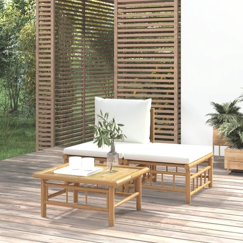 Garden Lounge Set with Cushions Bamboo