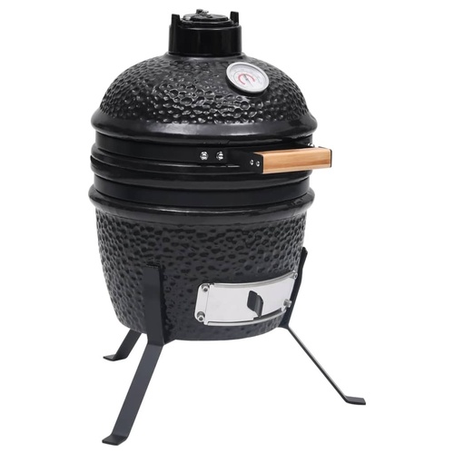 2-in-1 Kamado Barbecue Grill Smoker Ceramic 56 cm