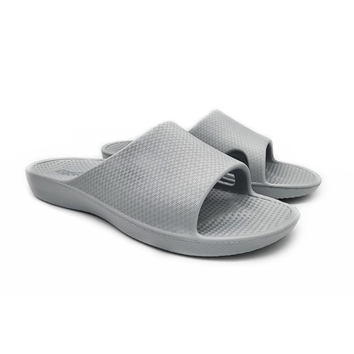 Archline Rebound Orthotic Slides Flip Flop Thongs Slip On Arch Support - Stone Grey