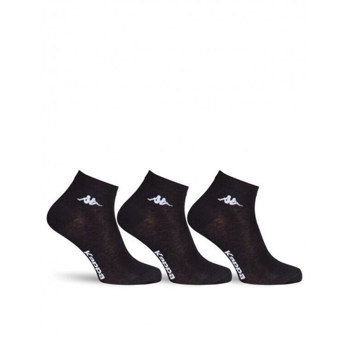 Kappa Mens Ankle Socks - Black - 1 Pack of 3