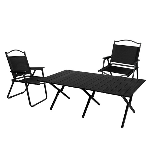  Folding Camping Table Chair Set Black