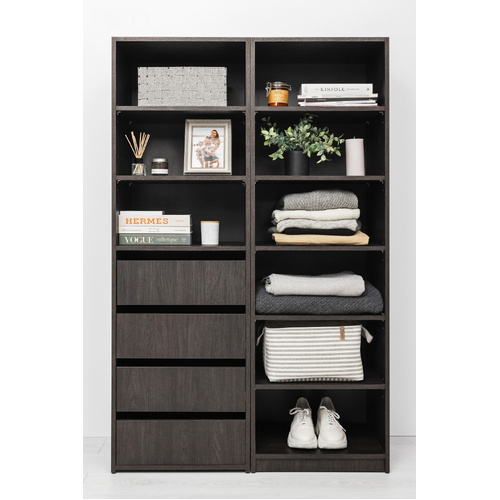 GENEVA THREE SHELF/FOUR DRAWER BUILT IN WARDROBE - CLASSIC - NORDIC ASH