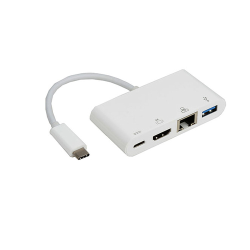 8WARE USB Type-C to USB 3.0 A + HDMI + Gigabit Ethernet with Type-C Charging Port Adapter Cable- Up to 60W