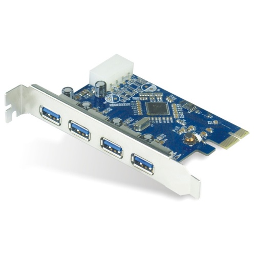 ASTROTEK 4x Ports USB 3.0 PCIe PCI Express Add-on Card Adapter 5Gbps Windows XP/7/8/10 Server 2008 & later Renesas 720201 Chipset USSUN-USB4300NS