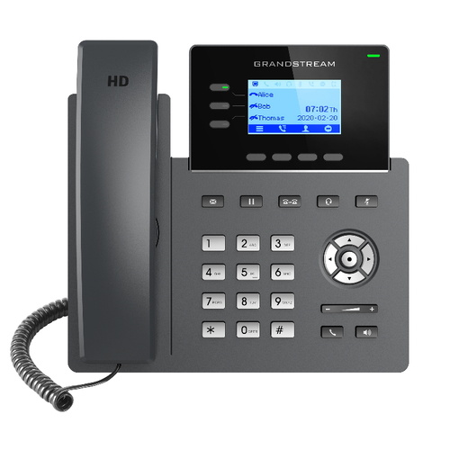 GRANDSTREAM GRP2603P 3 Line IP Phone, 6 SIP Accounts, 132x48 Backlit Screen, HD Audio, Powerable Via POE