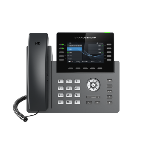 GRANDSTREAM GRP2615 10 Line IP Phone, 16 SIP Accounts, 480x272 Colour Screen, HD Audio, Powerable Via POE