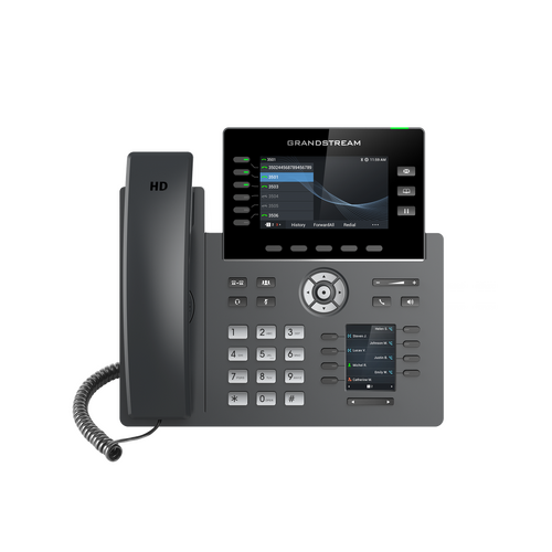 GRANDSTREAM GRP2616 6 Line IP Phone, 6 SIP Accounts, 480x272 Colour Screen, HD Audio, Integrated Bluetooth+WiFi, Powerable Via POE