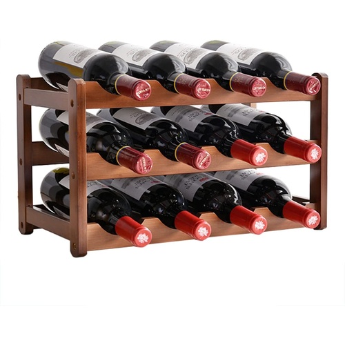 3-layer Bamboo Wine Storage Rack (12 bottles)