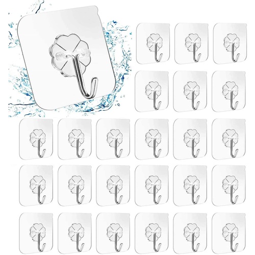 24 Packs Heavy Duty Adhesive Hooks Kitchen Wall Hooks