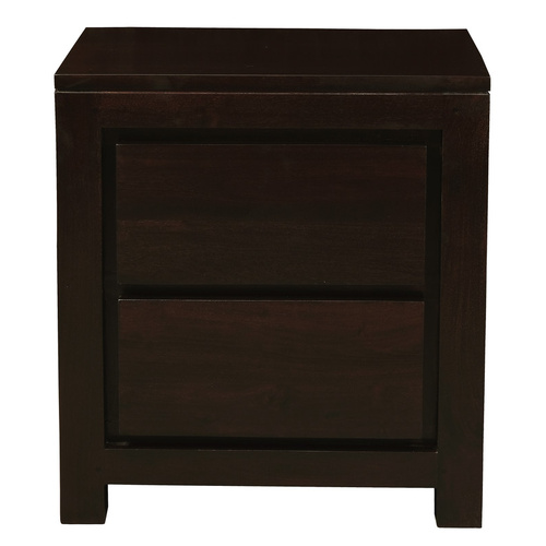 Amsterdam 2 Drawer Bedside Table (Chocolate)