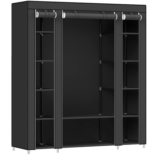  Non-Woven Fabric Wardrobe Bedroom Furniture Storage Black