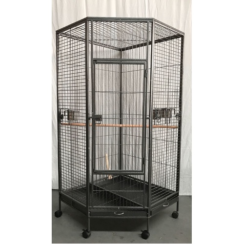 162cm Large Corner Bird Cage Pet Parrot Aviary Perch Castor Wheel