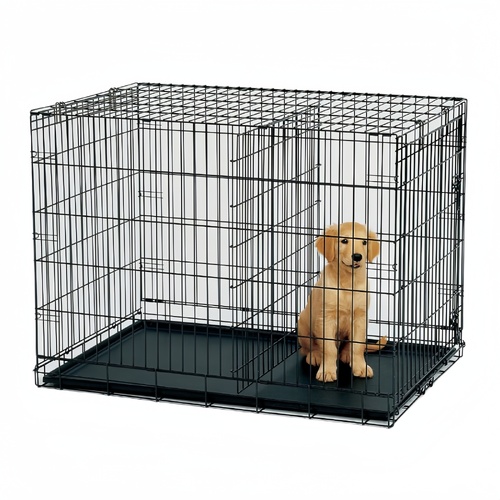 30' Collapsible Metal Dog Rabbit Crate Cage Cat Carrier With Divider