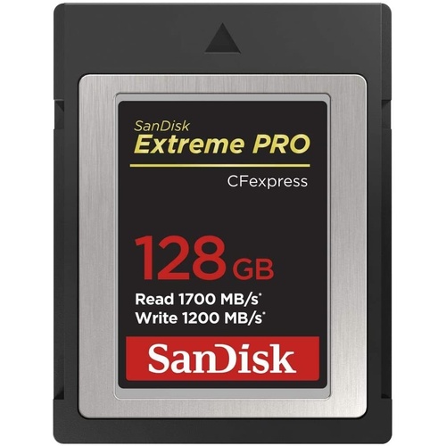 SanDisk 128GB Extreme PRO CFexpress Card Type B - SDCFE-128G-GN4NN READ 1700 MB/S WRITE 1200MB/S