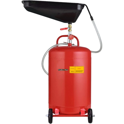 80L Mobile Waste Oil Drainer Telescopic Workshop Fluid Collection Tank