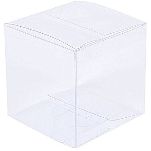 100 Pack of 8cm Square Cube - Product Showcase Clear Plastic Shop Display Storage Packaging Box