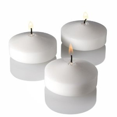 20 Pack of 6 Hour White Floating Candles - 5.8cm diameter - wedding party decoration