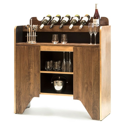 Contemporary Wooden Drinks Cabinet Wine Rack with Bottle Holders