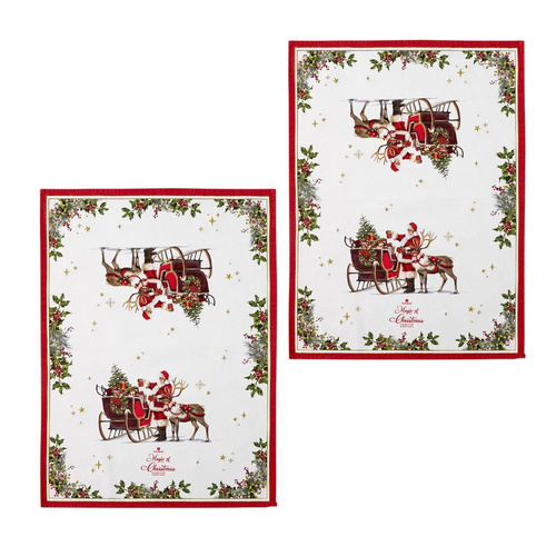 Ashdene Magic of Christmas by Richard Macneil Set of 2 Cotton Kitchen Towels 50 x 70 cm