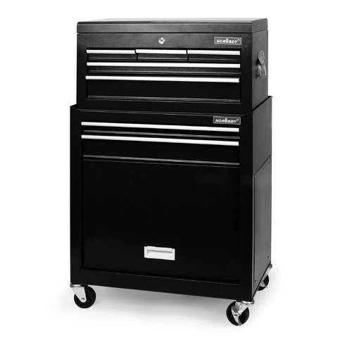 7-Drawer Tool Box Chest Cabinet Trolley - Heavy Duty Toolbox Garage Storage with Lockable Wheels