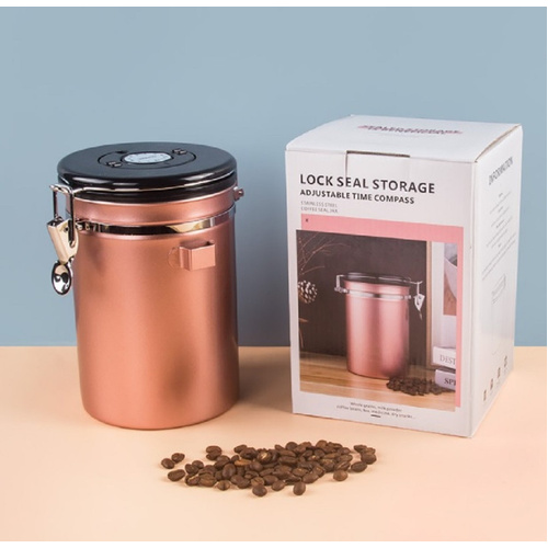 1.5L Storage Container with Spoon Champagne Gold