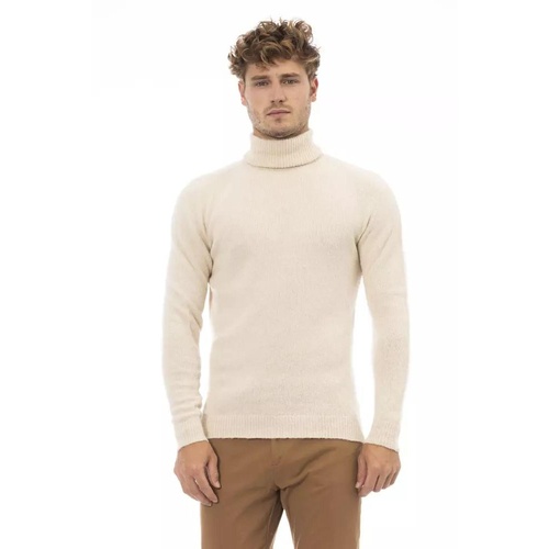 Alpha Studio Men's Beige Alpaca Leather Sweater - 52 IT