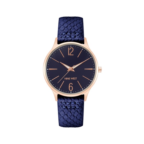 Blue Fashion Womens Analog Watch with Gold Case One Size Women