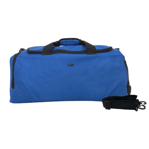 48 Litre FIB Sports Duffle Bag Duffel Gym Canvas Travel Foldable - Blue