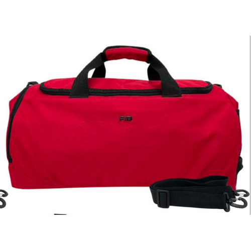 48 Litre FIB Sports Duffle Bag Duffel Gym Canvas Travel Foldable - Red