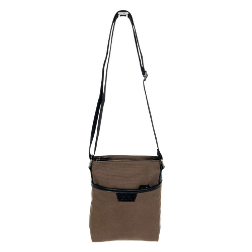 FIB Byron Canvas Sling Bag Shoulder Travel Cross Body - Brown