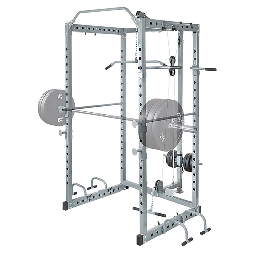 Power Rack Squat Cage Stands w Lat Pulldown Home Gym