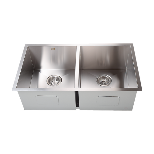 820x457mm Handmade Stainless Steel Undermount / Topmount Kitchen Laundry Sink with Waste